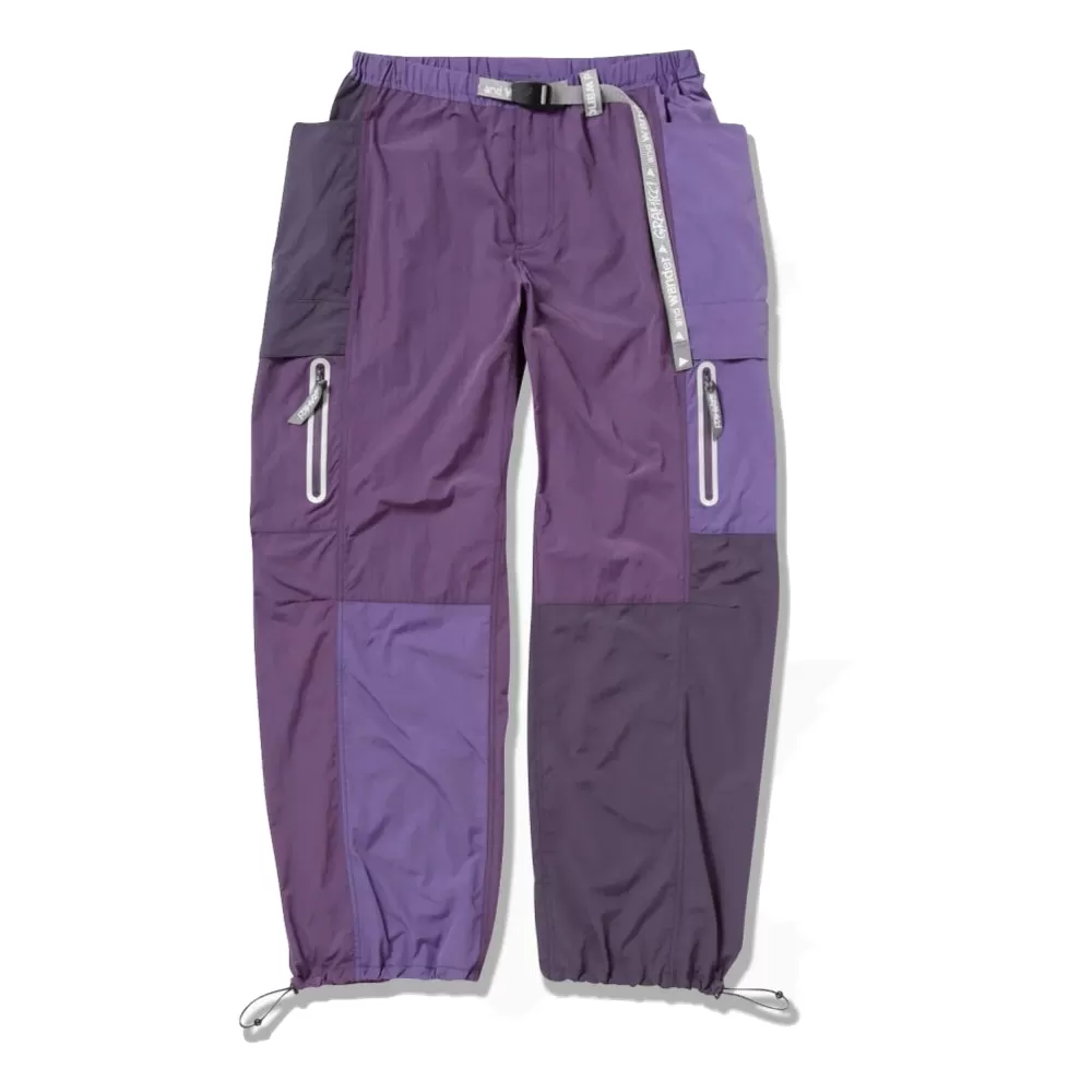 GRAMICCI GRAMICCI x ANDWANDER PATCHWORK WIND PANT-PURPLE