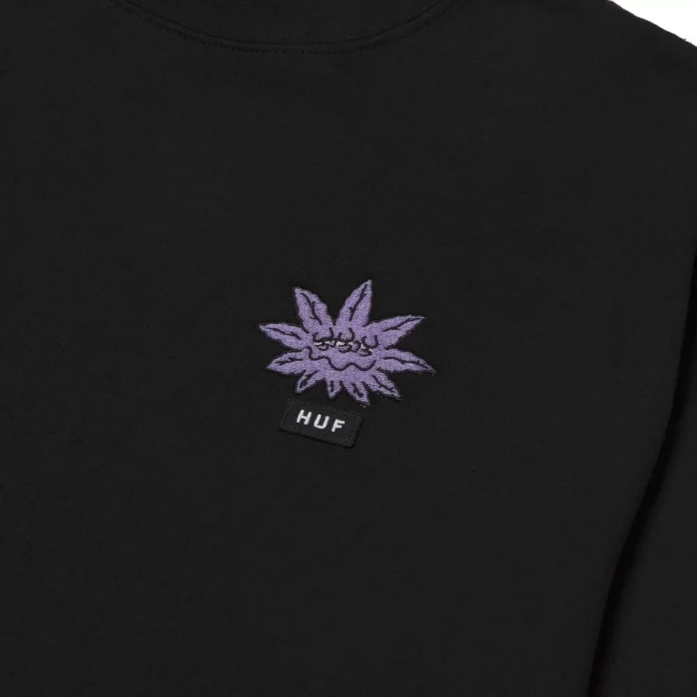 HUF PURPLE BUDDIES CREW-BLACK