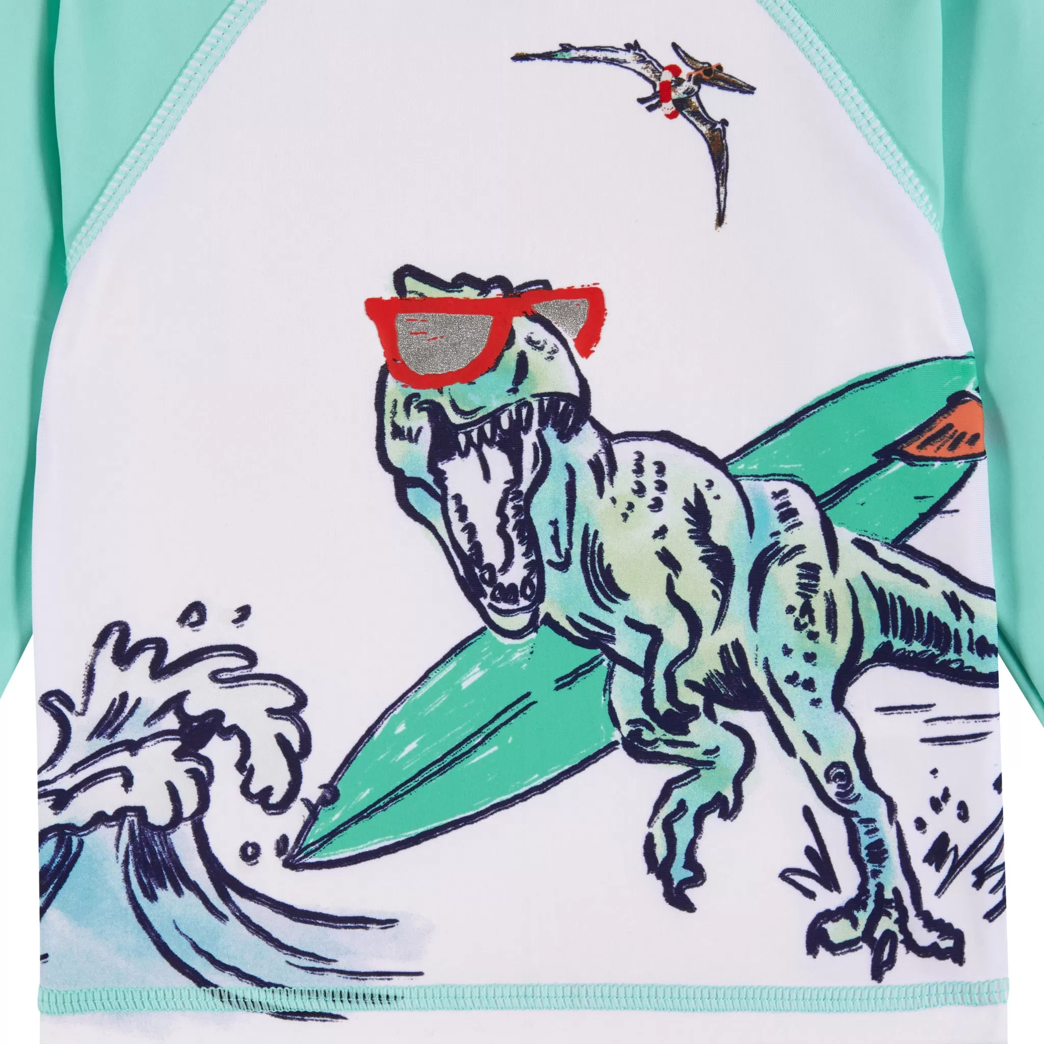 Infant Raglan Rashguard and Boardshort Set | Surfing Dinosaur