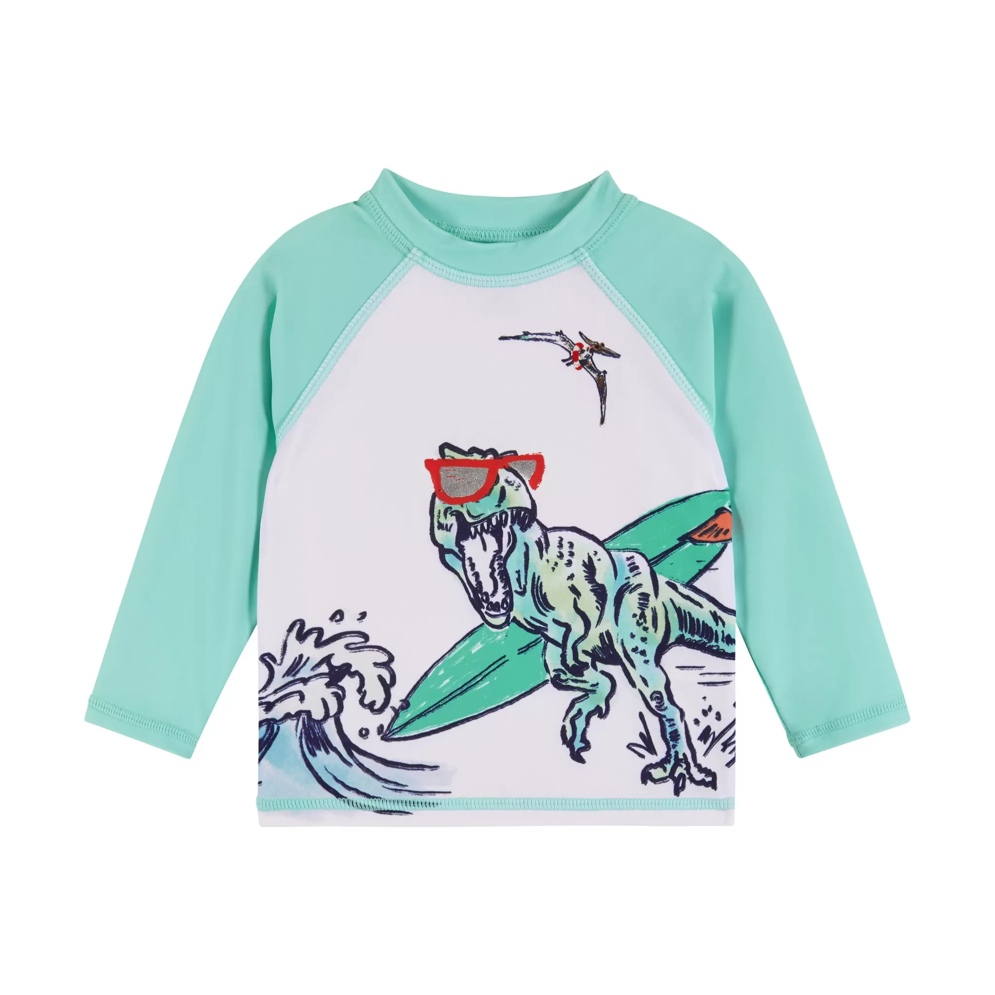 Infant Raglan Rashguard and Boardshort Set | Surfing Dinosaur