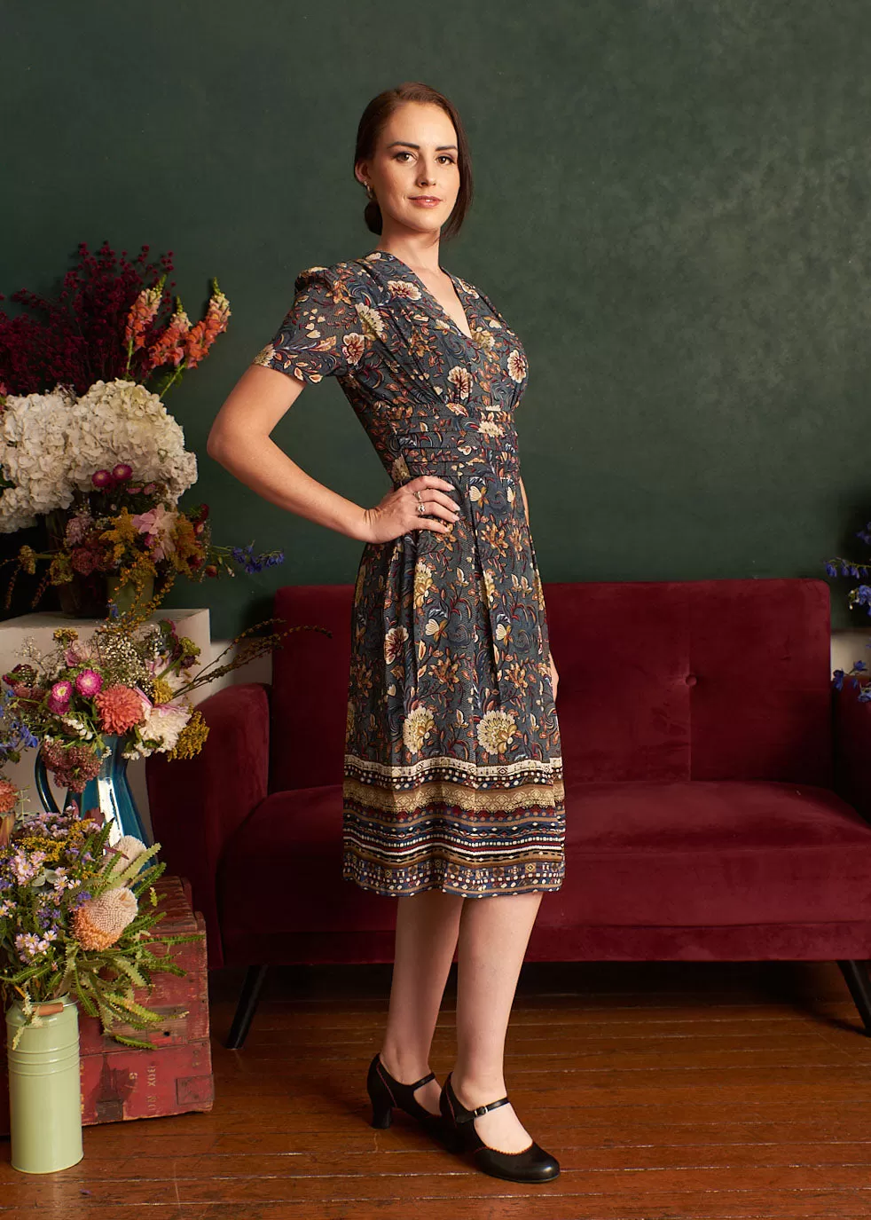 Karly Russian Floral Dress