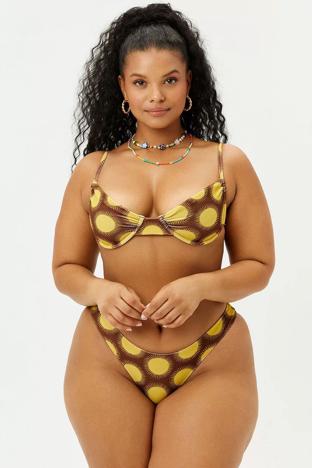 Katarina Terry Cheeky Bikini Bottom - Golden