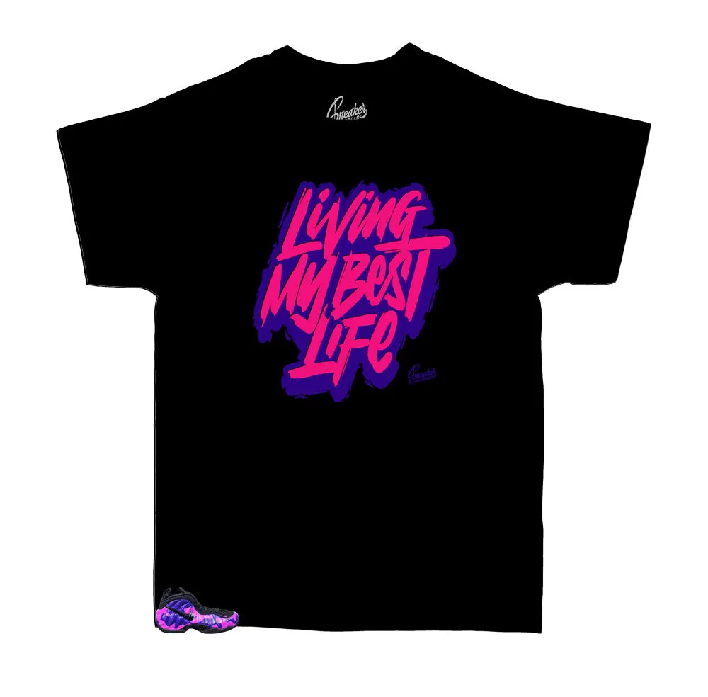 Kid's Foam Purple Camo Shirt - Living Life - Black