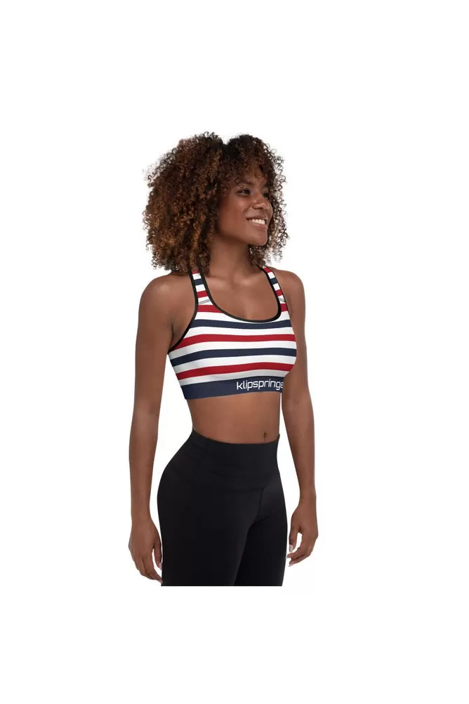 Klipspringer Red White & Blue Padded Sports Bra