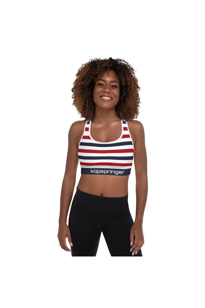 Klipspringer Red White & Blue Padded Sports Bra