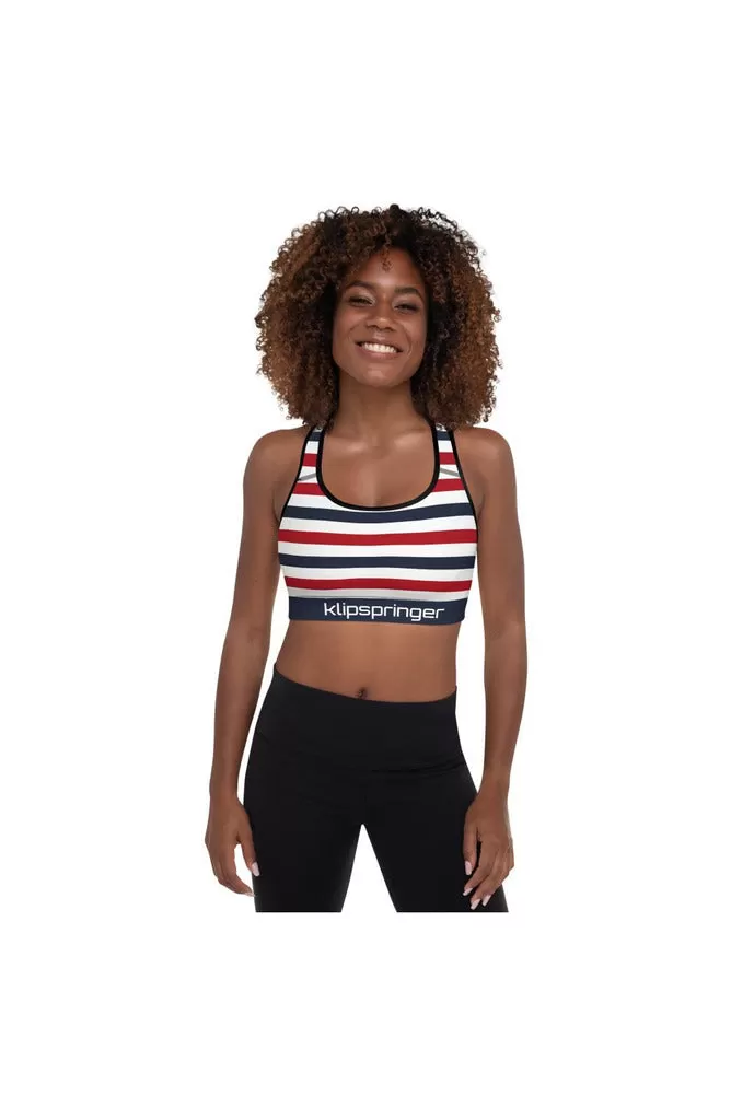 Klipspringer Red White & Blue Padded Sports Bra