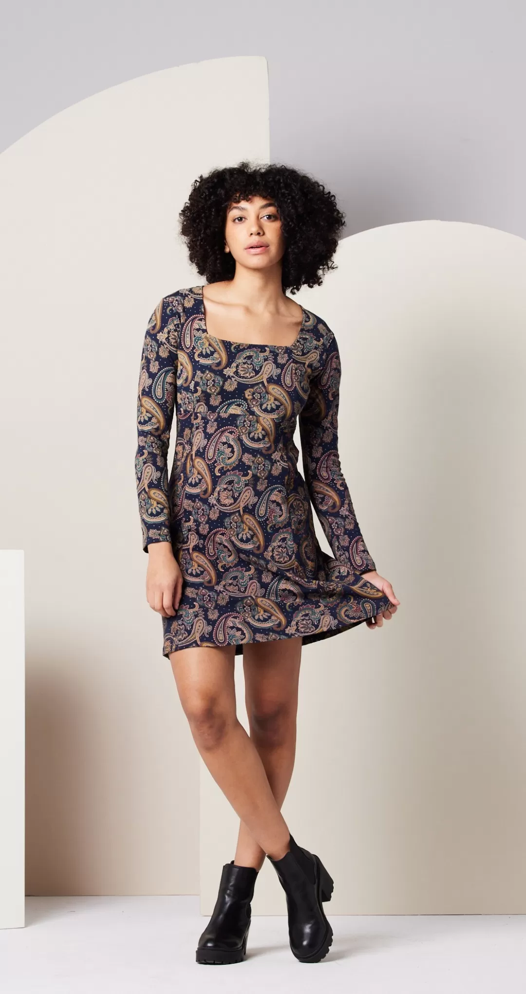 Known Supply Sonnet dress, organic cotton paisley print