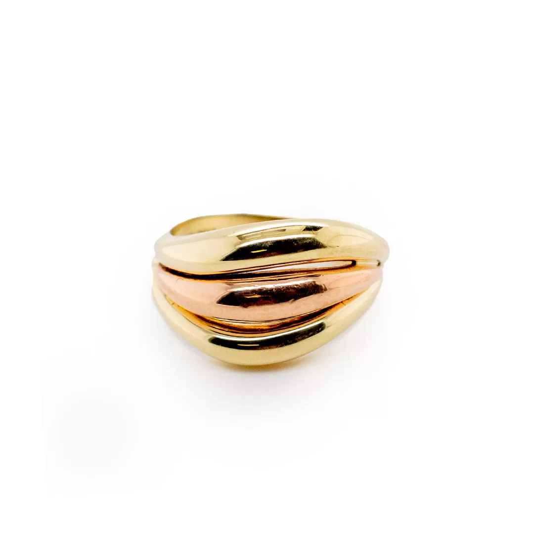 Ladies 14K Yellow Gold Waved Band Ring