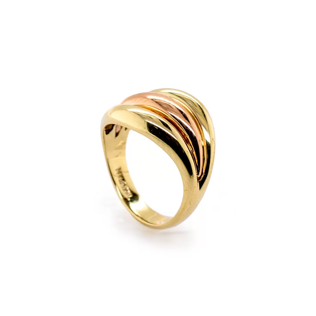 Ladies 14K Yellow Gold Waved Band Ring