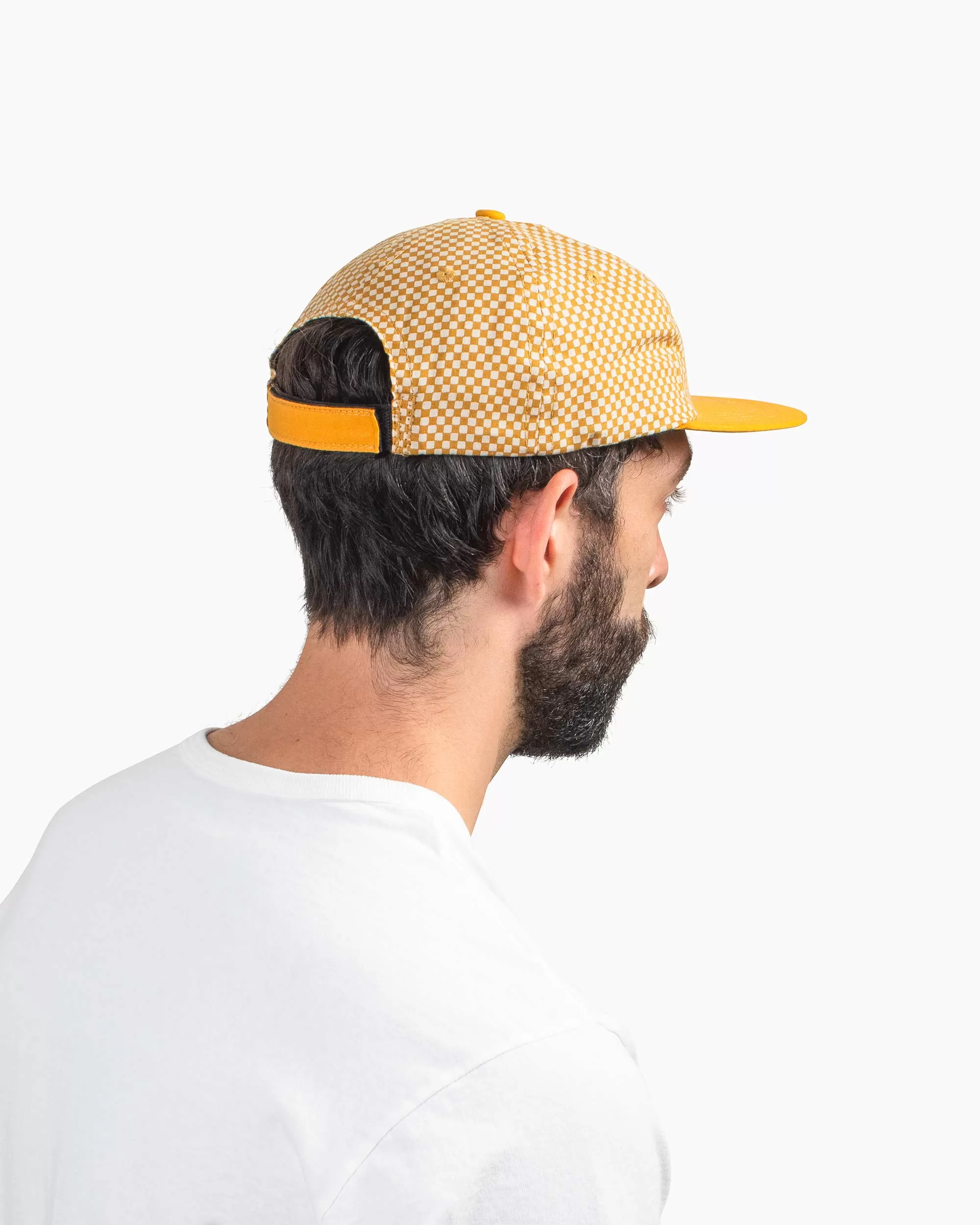 Lite Year Mini Check 6 Panel Cap Mustard