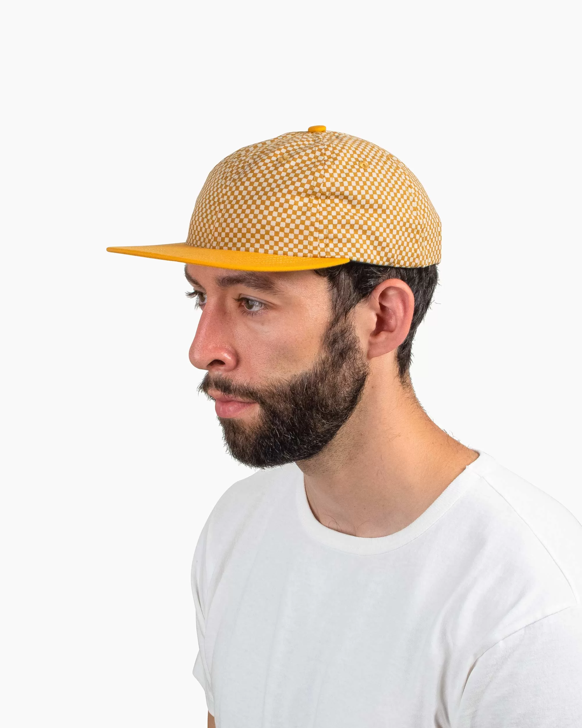 Lite Year Mini Check 6 Panel Cap Mustard