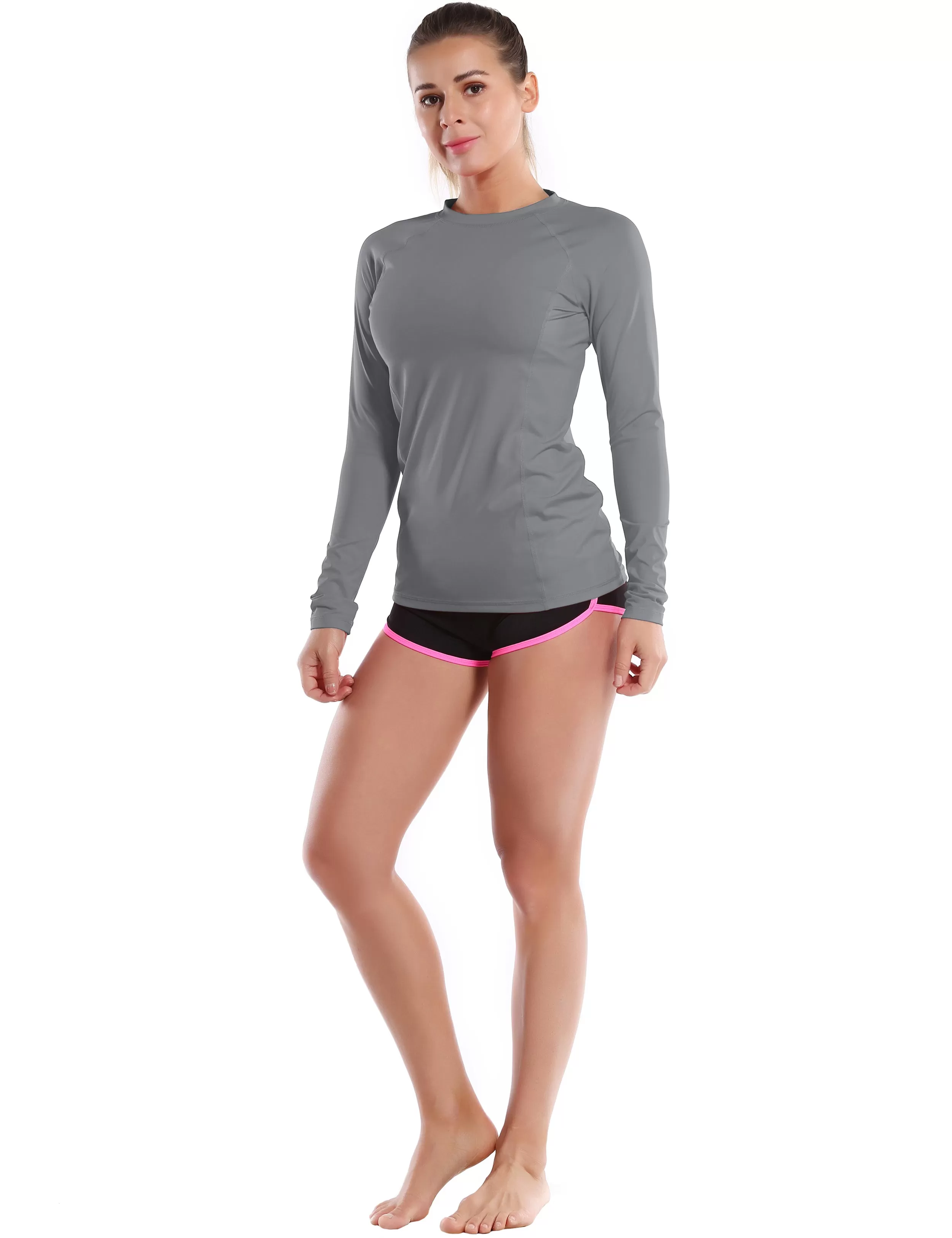 Long Sleeve UPF 50 Rashguard gray_yogastudio