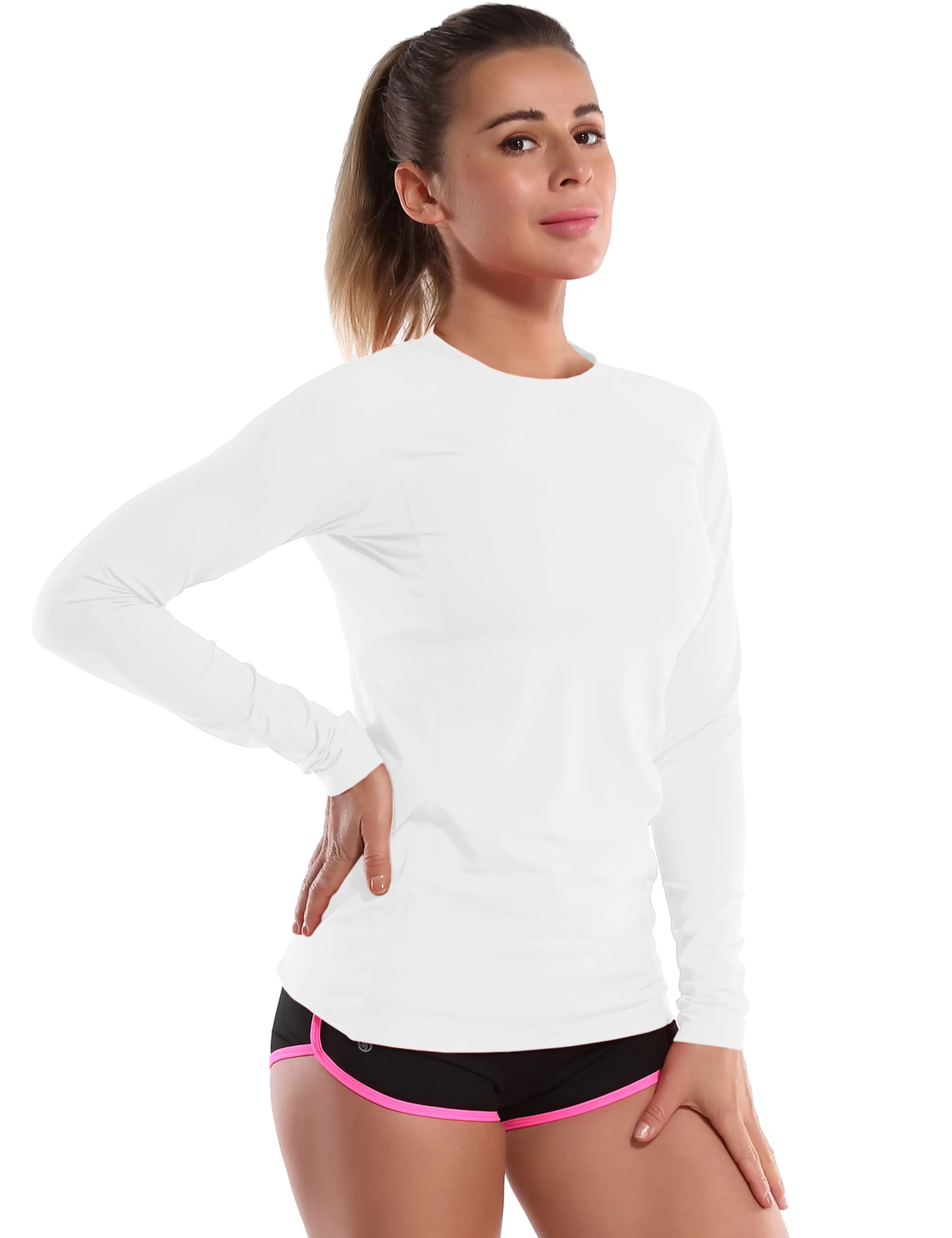 Long Sleeve UPF 50  Rashguard white