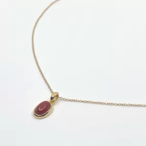 Magic Rouge Red Jasper Oval Pendant Necklace