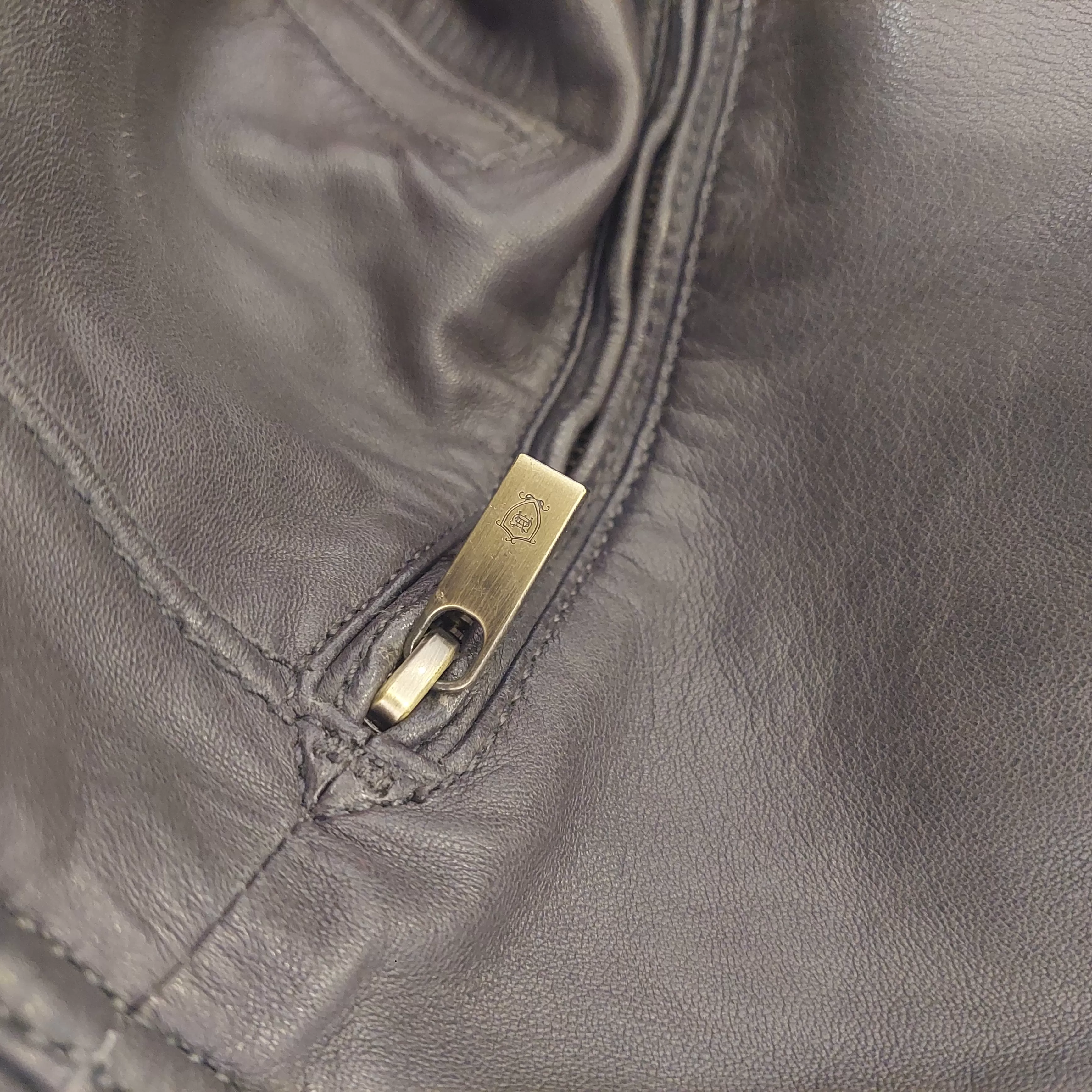 Massimo Dutti Grey Leather Men's Jacket | Pre loved |