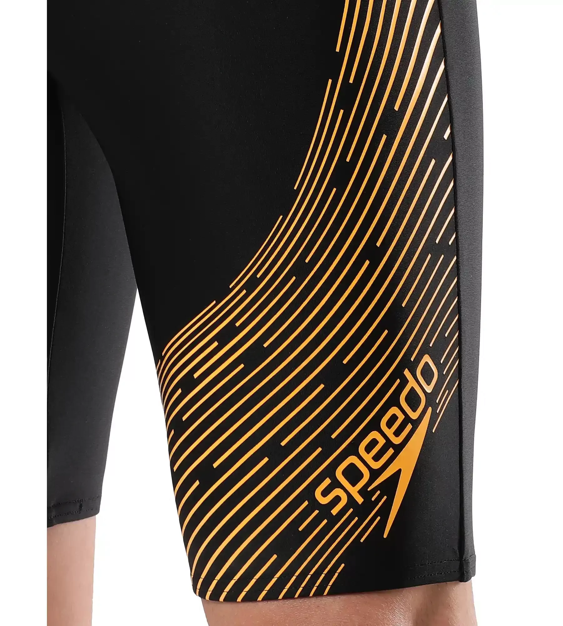 Men's Endurance Medley Logo Jammer - Black & Mandarin Peel