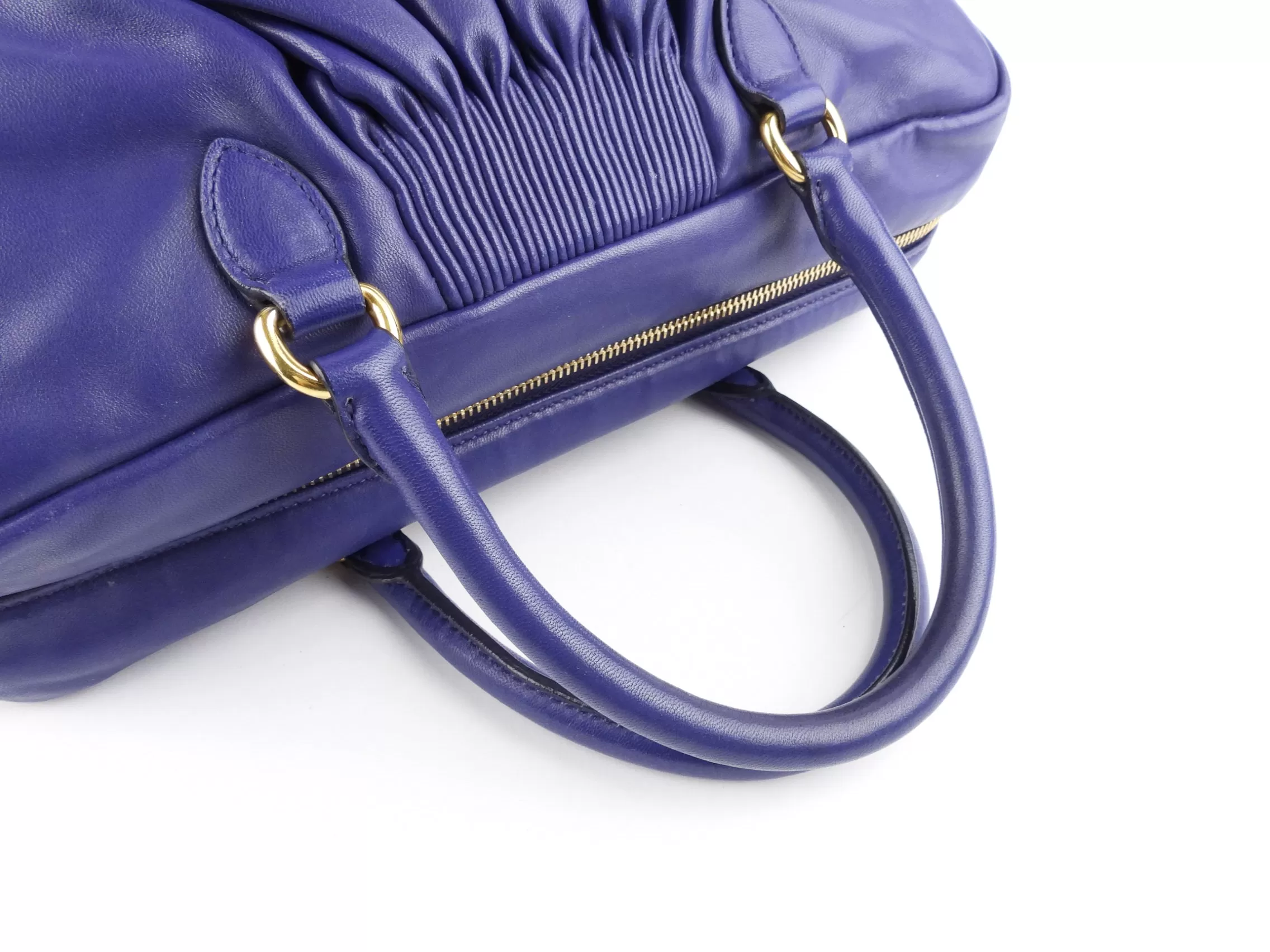 Miu Miu Purple Leather Two Way Handbag