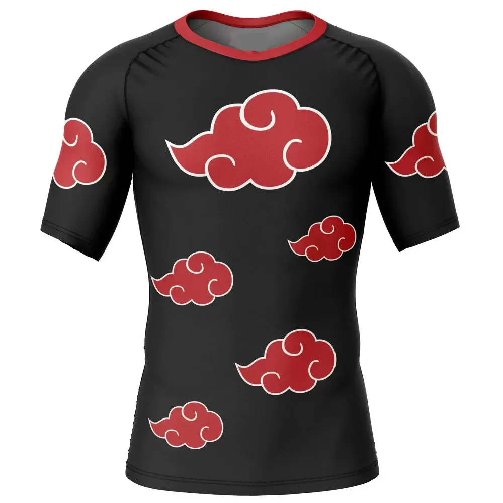 Naruto 'Akatsuki Cloud' Short Sleeve Compression Rashguard