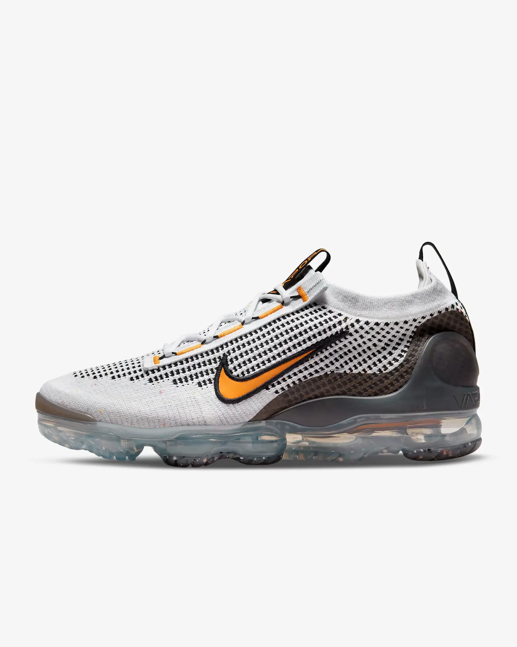 Nike Men's Air VaporMax 2021 Flyknit Shoes - White / Black / Anthracite / Kumquat