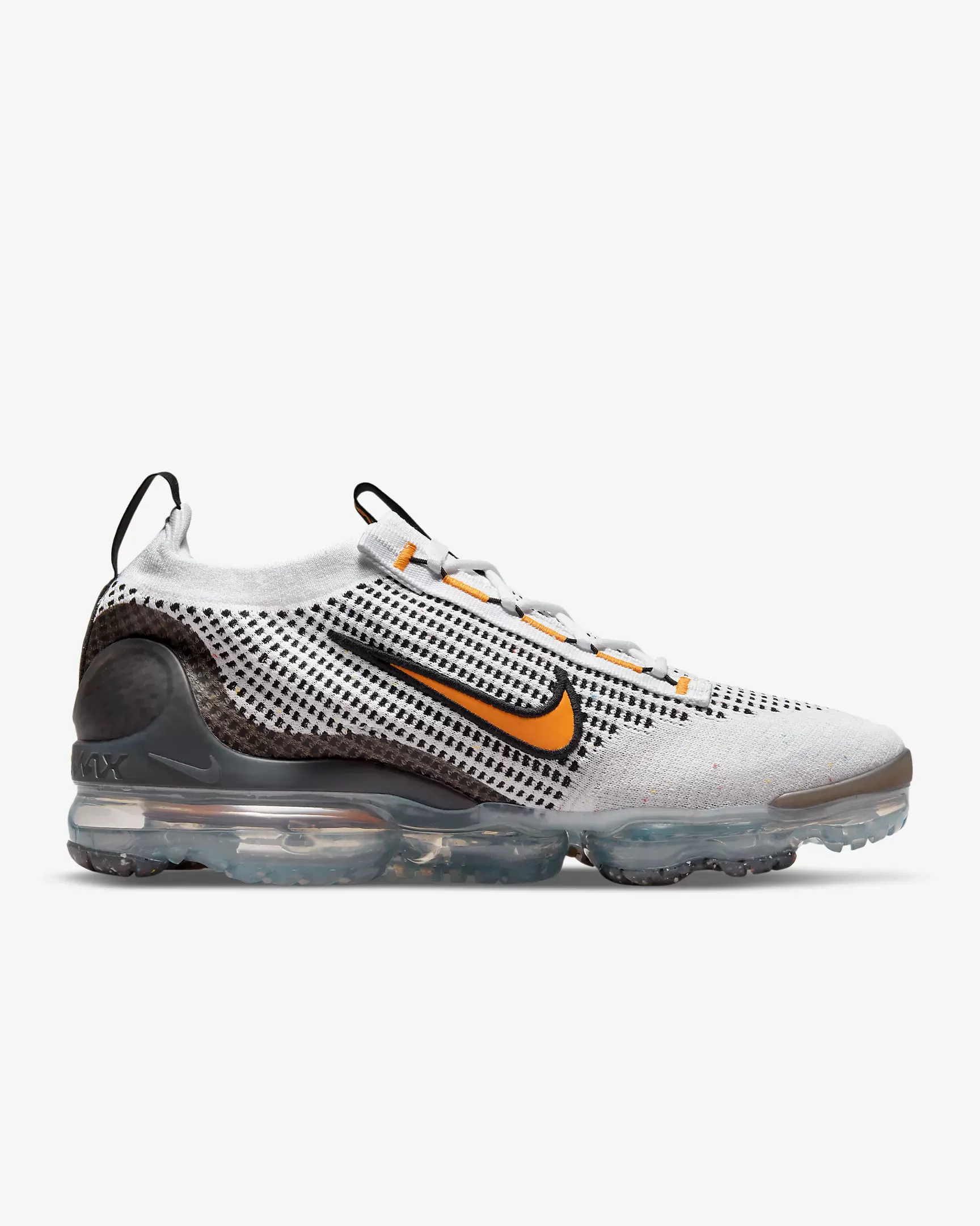 Nike Men's Air VaporMax 2021 Flyknit Shoes - White / Black / Anthracite / Kumquat