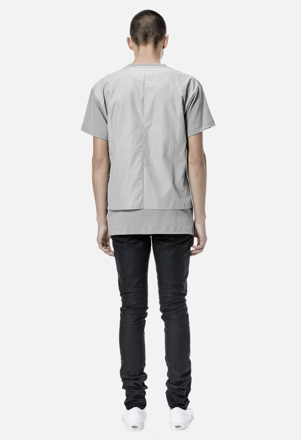 Nylon Panel Tee / Plaster