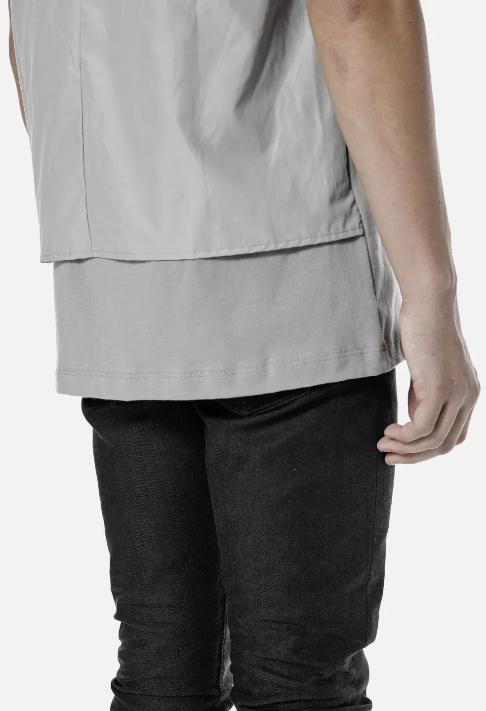 Nylon Panel Tee / Plaster