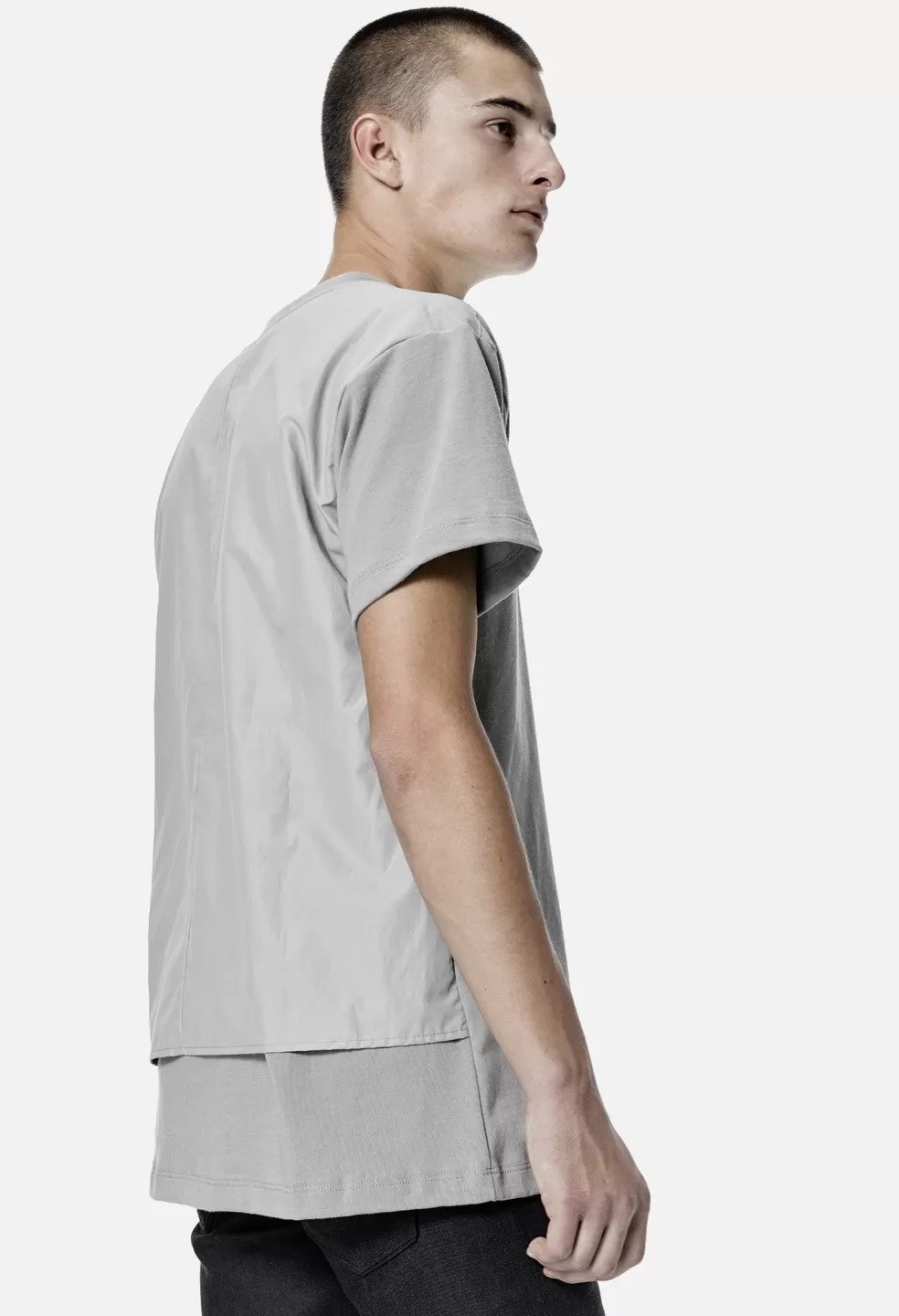 Nylon Panel Tee / Plaster