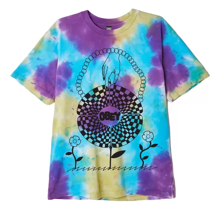 Obey patterned short sleeve t-shirt In Bloom Heavyweight Blotch Tie Dye Tee 163132612 purple