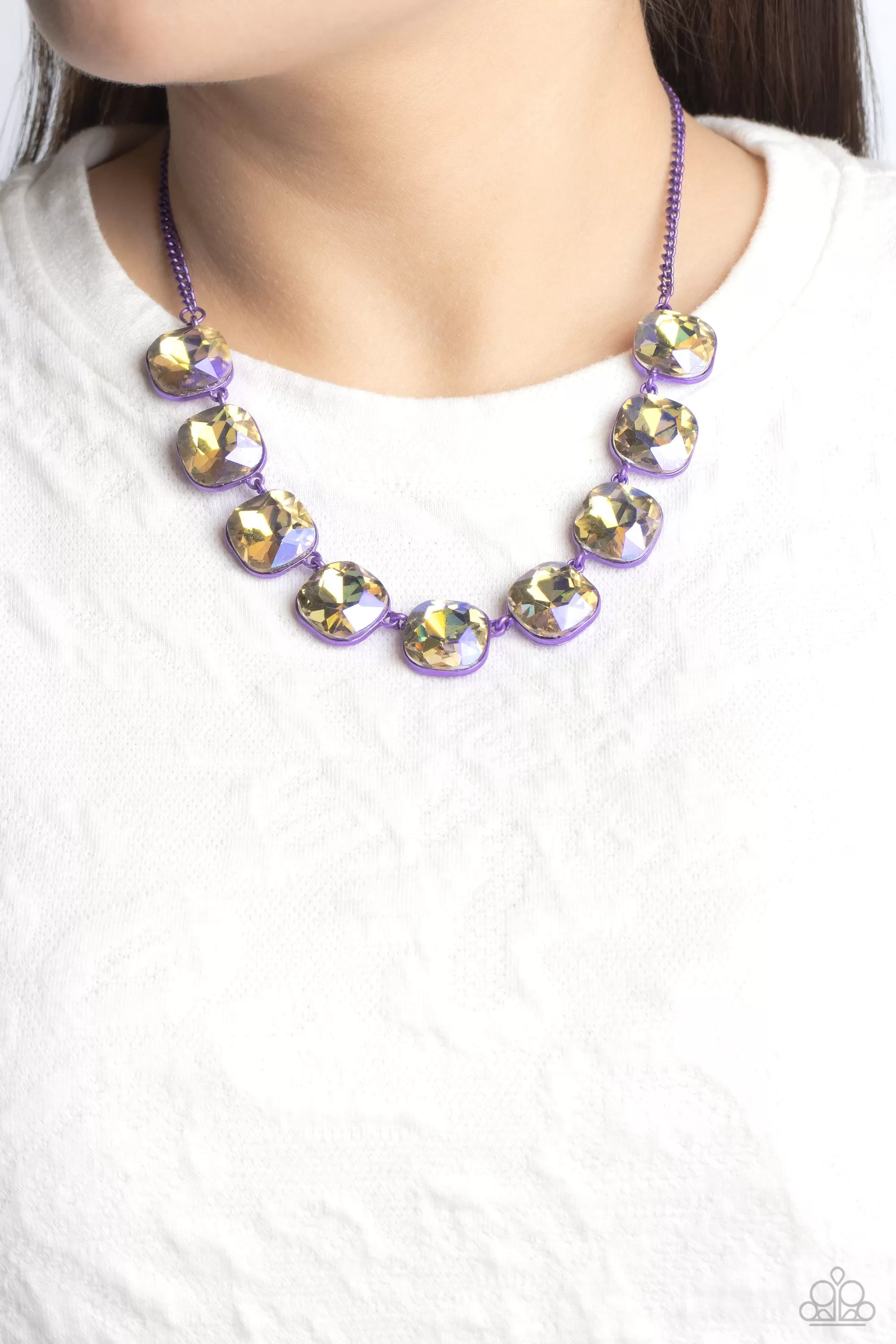 Paparazzi Combustible Command Purple Necklace & Earring Set