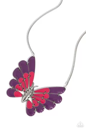 Paparazzi Moth Maven Purple Necklace & Earring Set