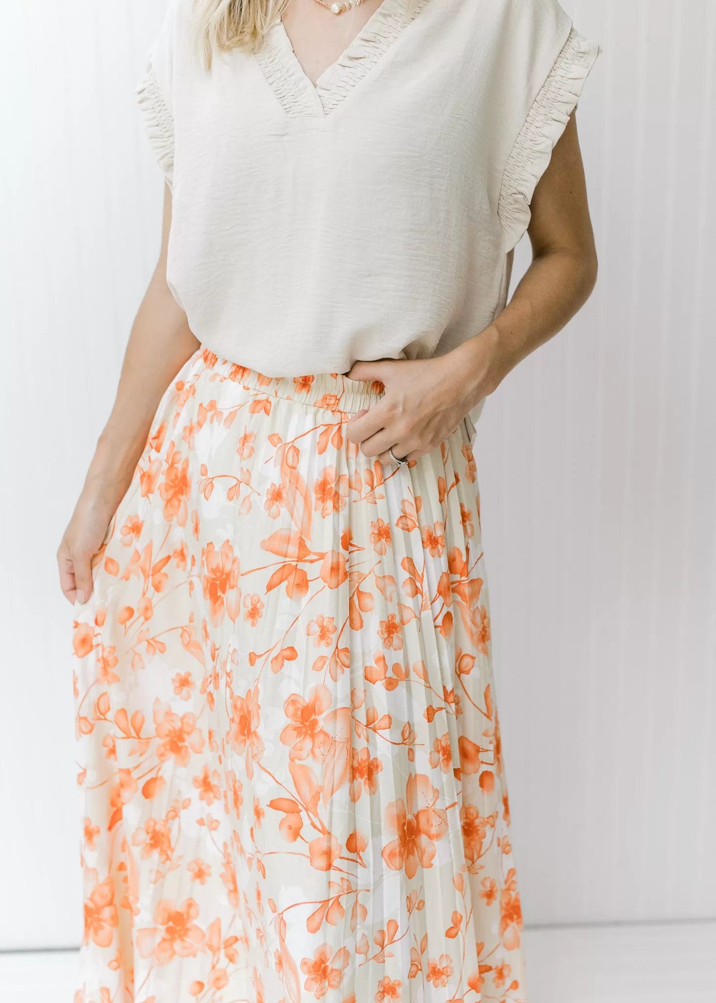 Peaches and Cream Floral Skirt