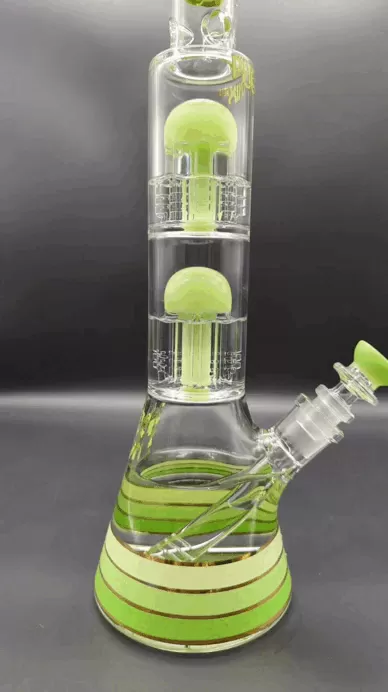 Phoenix 14 Striped Beaker w/ Double Tree Perc