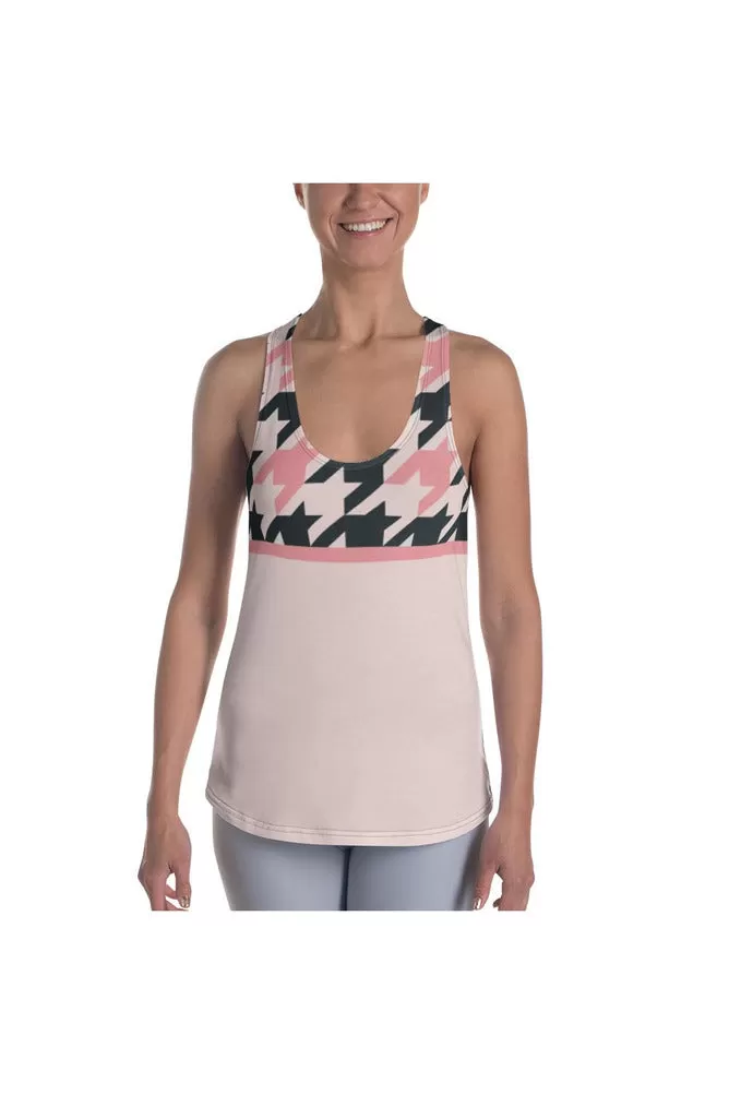 Pink Houndstooth Women's Racerback Tank