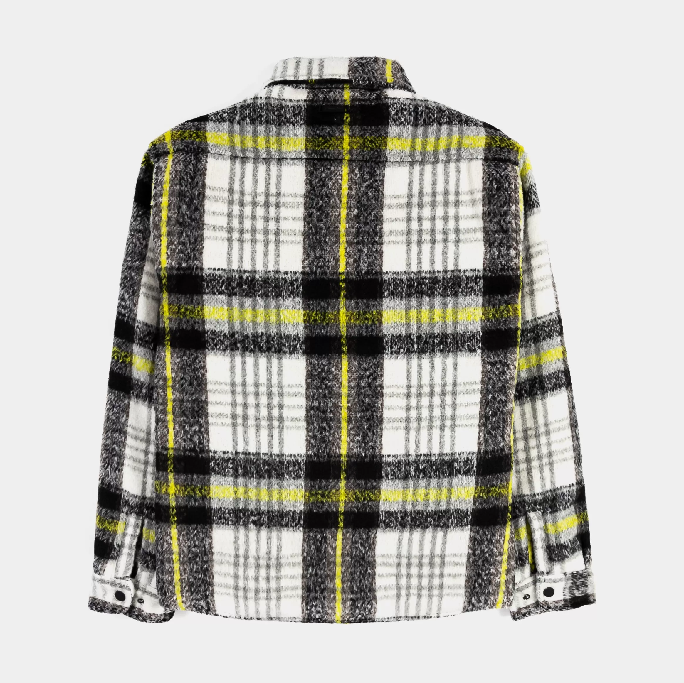 Plaid Mens Jacket (Grey/Yellow)