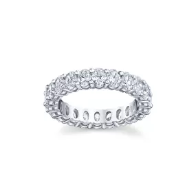 Platinum Eternity Band with Oval Cut Diamonds