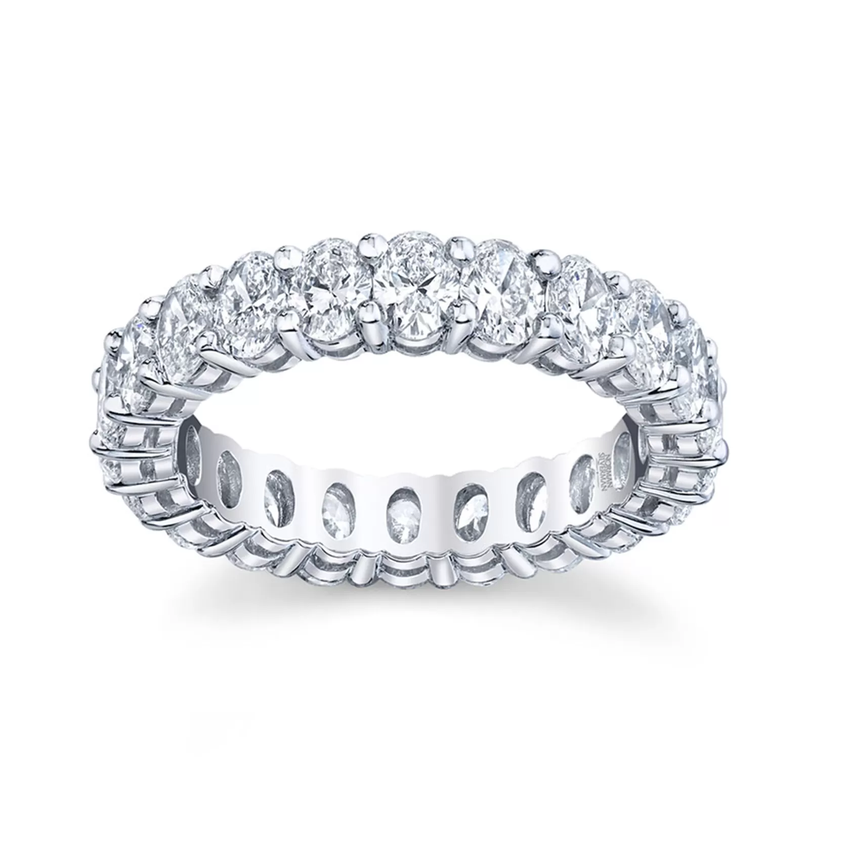 Platinum Eternity Band with Oval Cut Diamonds