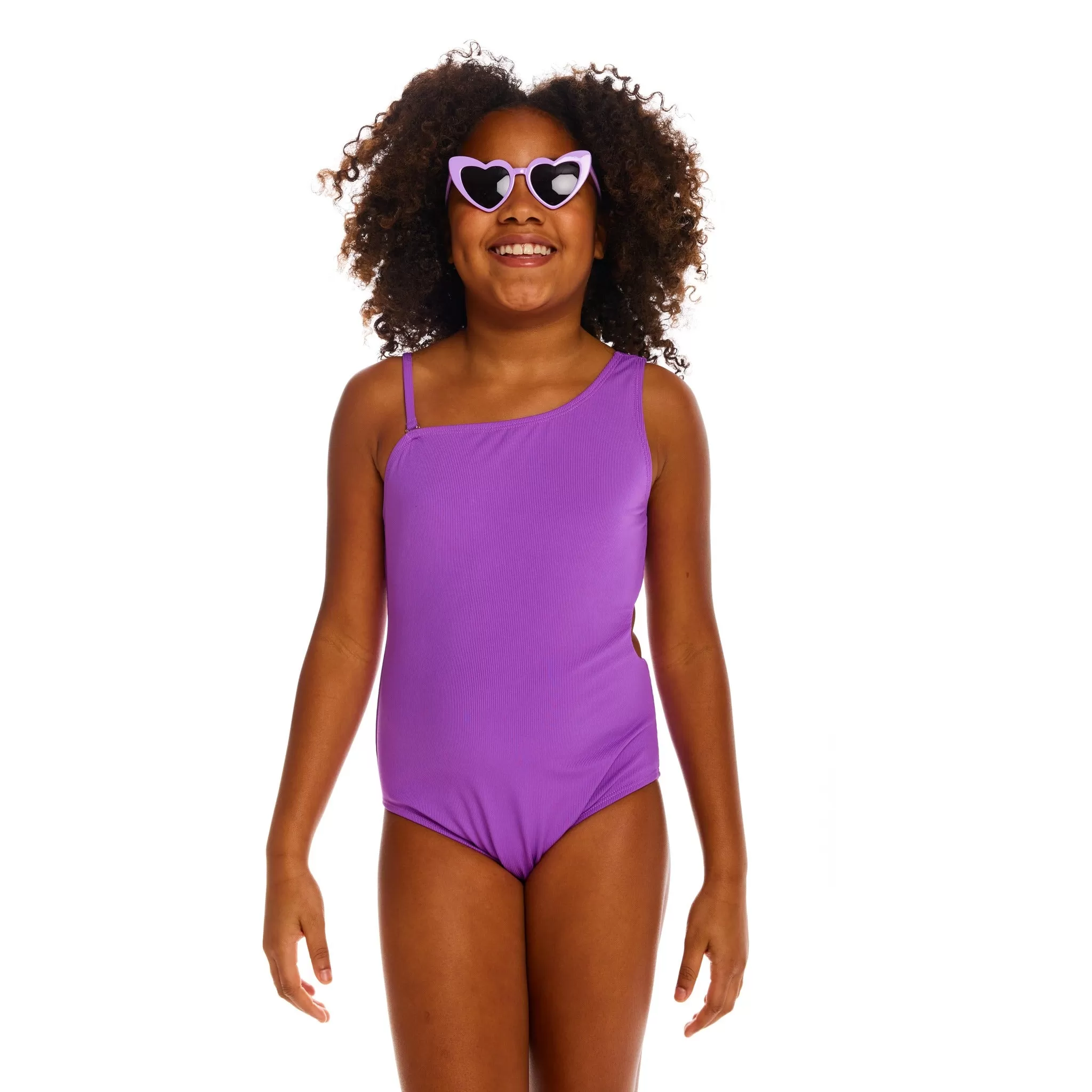 Purple Rib Swimsuit (Size 7-16 Years)