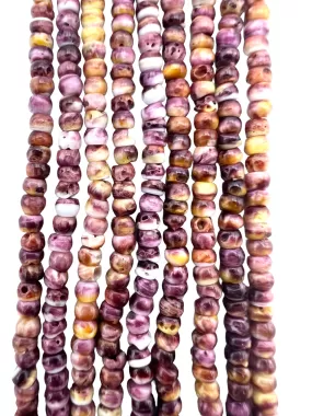 RARE Purple Spiny Oyster 4mm Irregular Rondel Beads, 16 inch strand