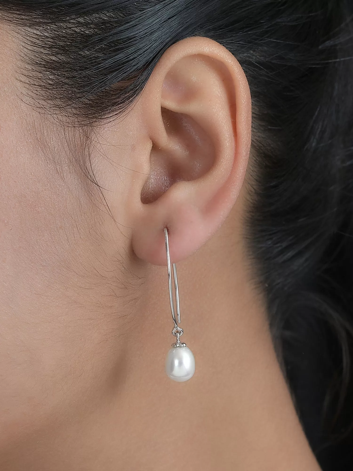 Real Pearl Drop Chic Earrings For Girls