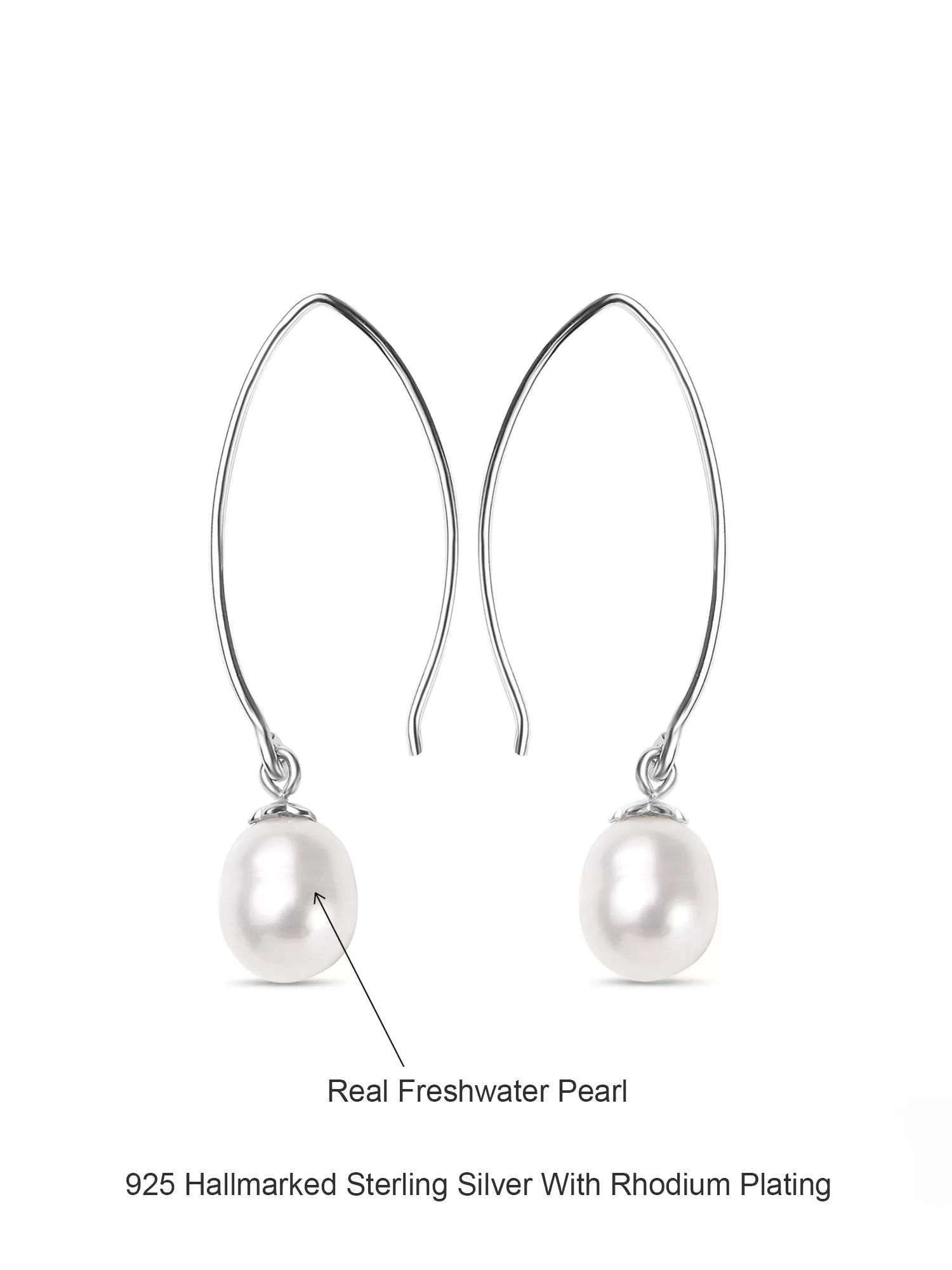 Real Pearl Drop Chic Earrings For Girls