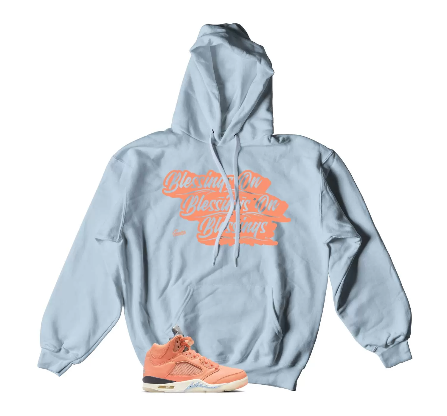 Retro 5 Crimson Bliss Hoody - Blessings - Light blue