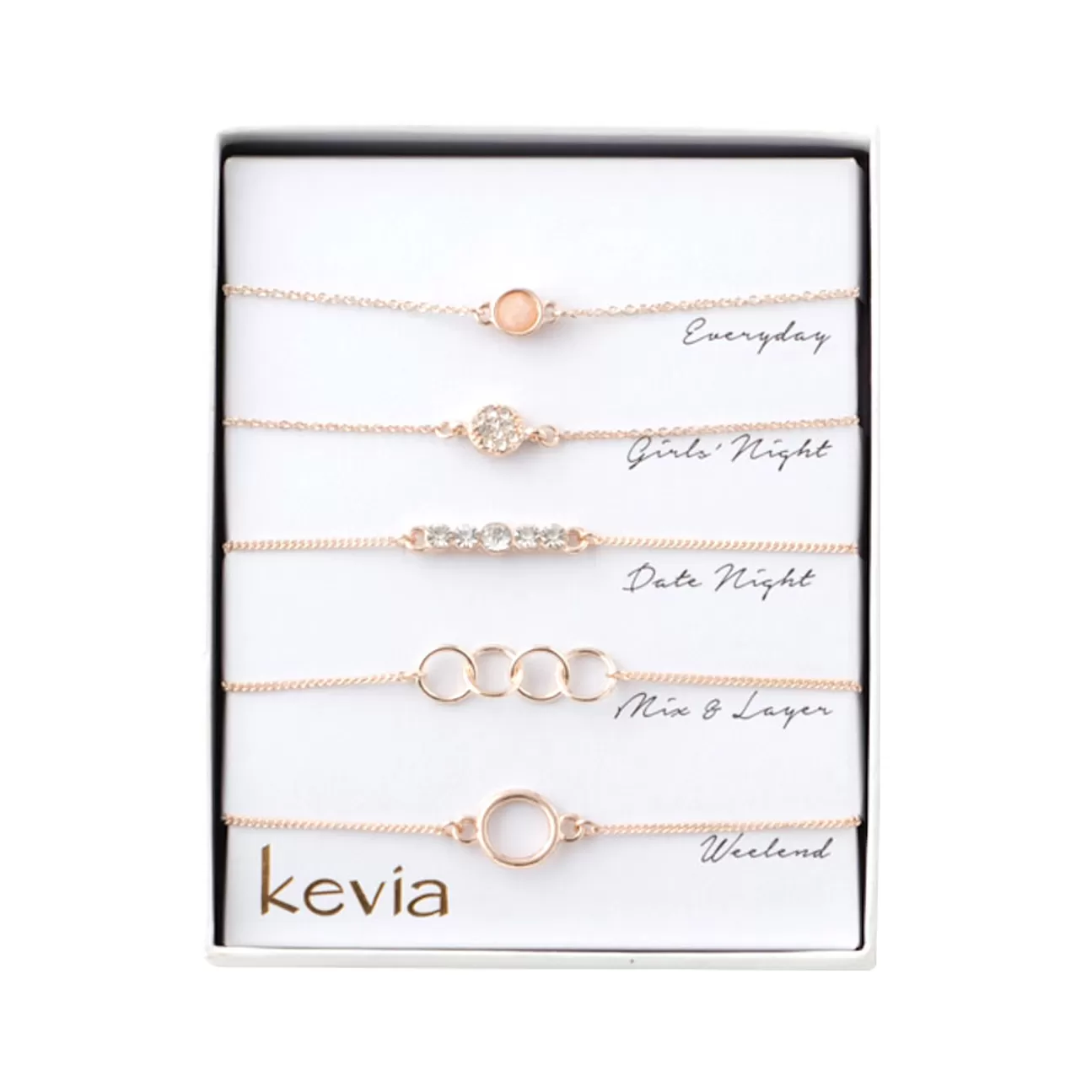 Rose Gold Theme Box Bracelet Set