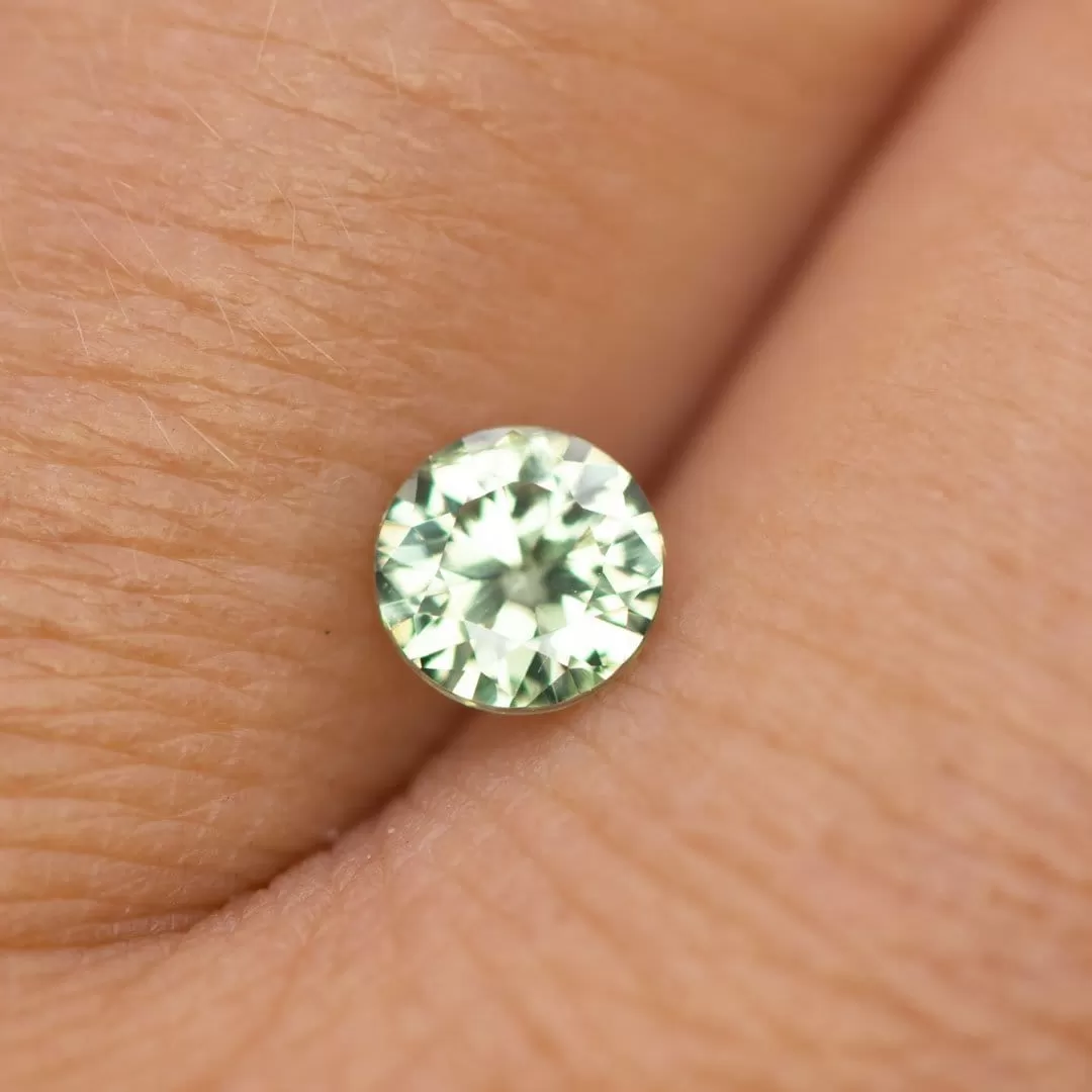 Round Cut Light Green 5mm/0.55ct Fair Trade Montana Sapphire #GR6 Loose Gemstone