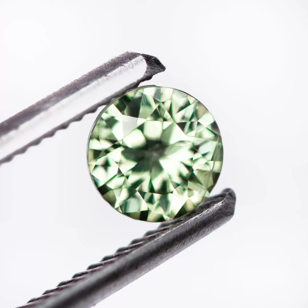 Round Cut Light Green 5mm/0.55ct Fair Trade Montana Sapphire #GR6 Loose Gemstone