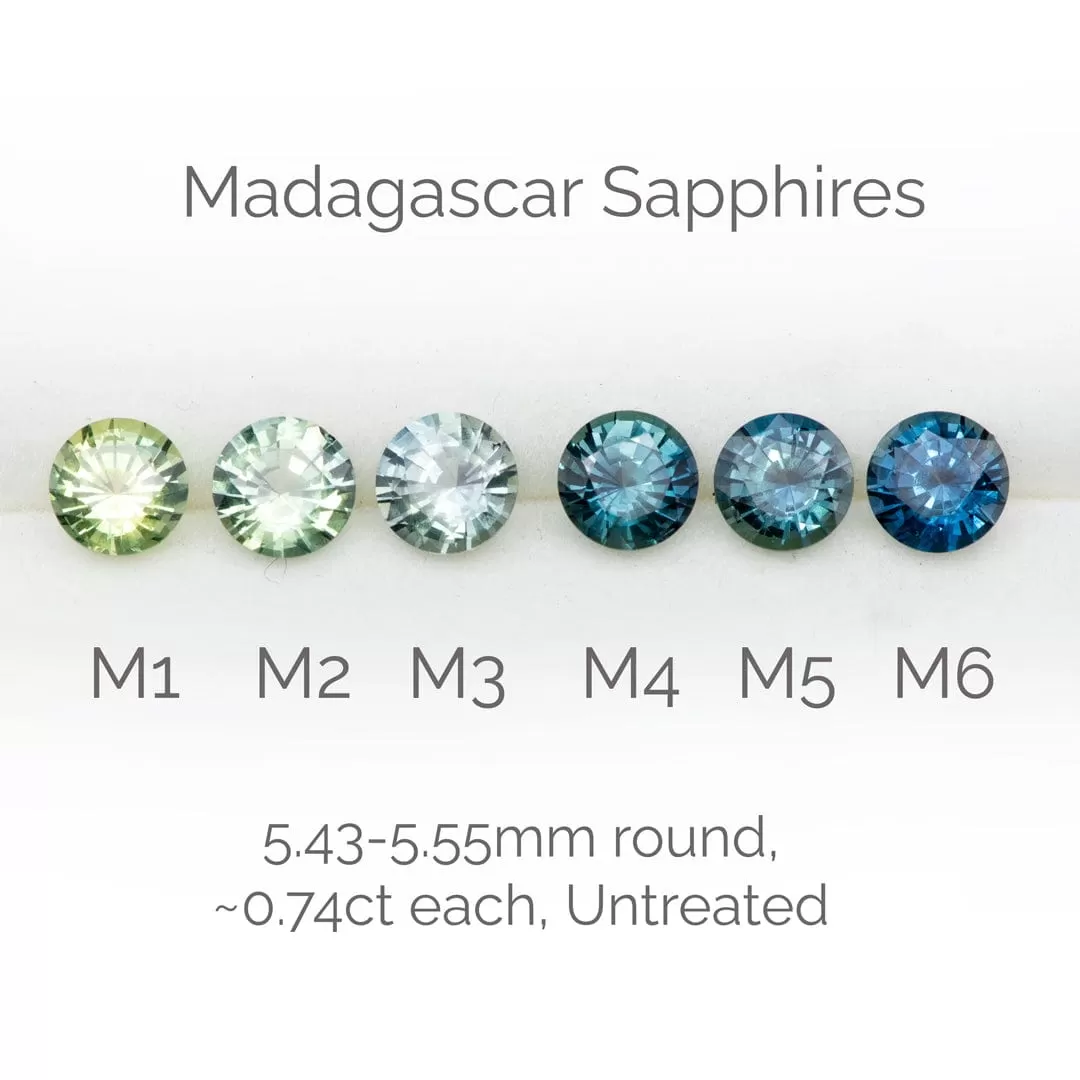 Round Steely Blue 5.5mm/0.75ct Madagascar Sapphire M3 Untreated Loose Gemstone