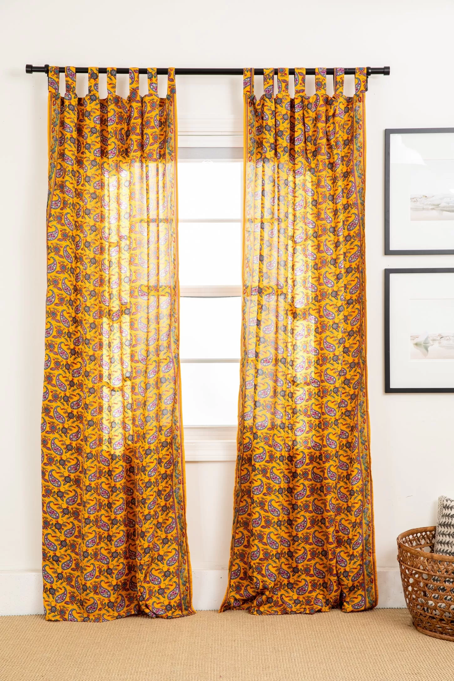 Sari Inspired Floral Curtain Panel