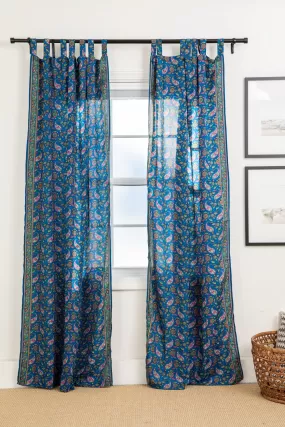 Sari Inspired Floral Curtain Panel