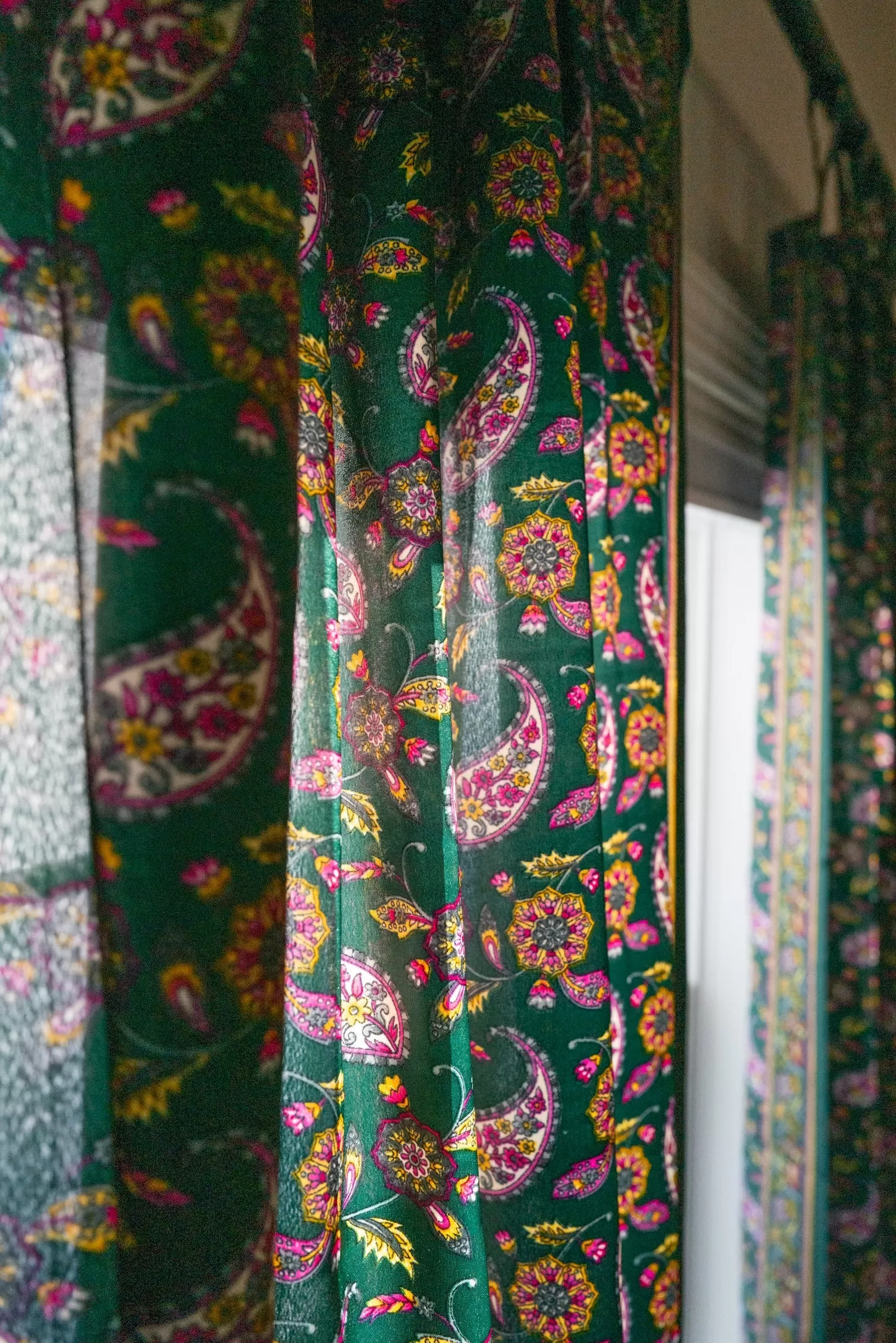 Sari Inspired Floral Curtain Panel