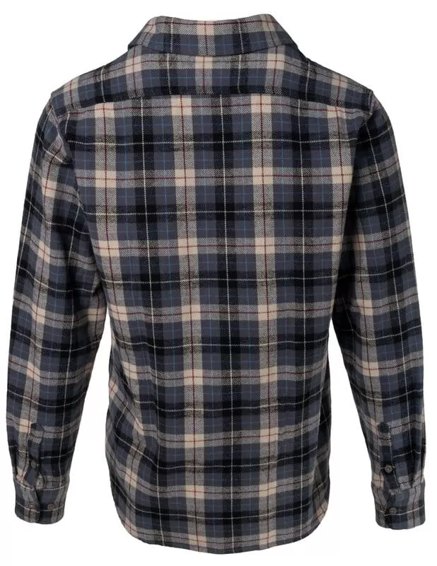 Schott NYC - Plaid Cotton Flannel Shirt in Grey