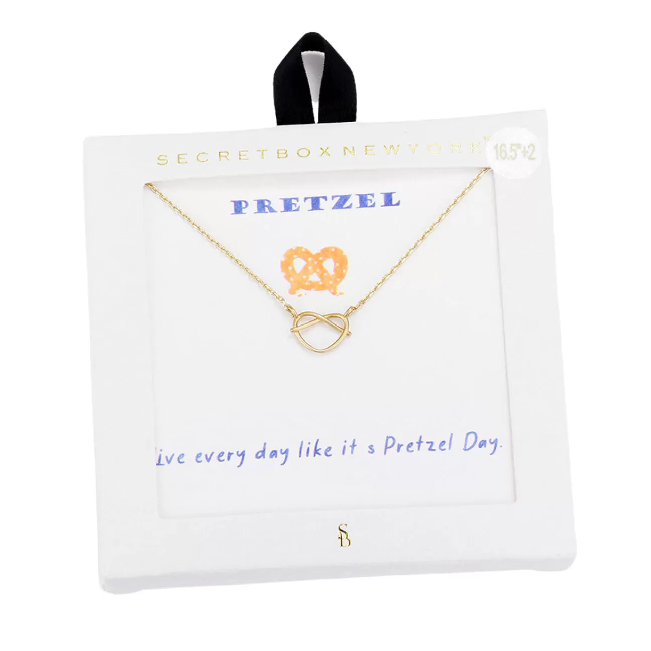 Secret Box Metal Pretzel Pendant Necklace